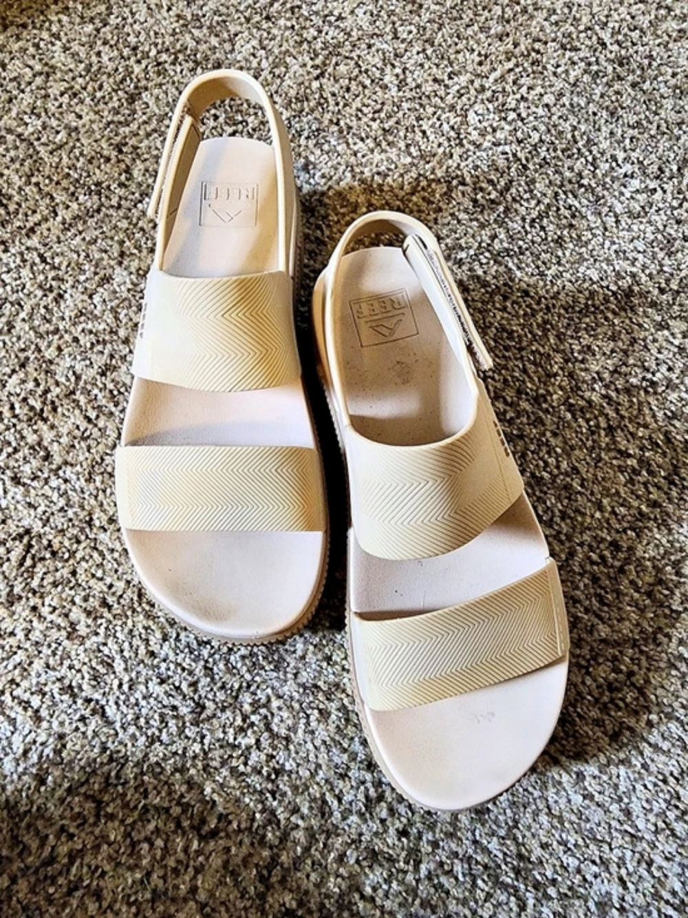 Reef Platform Sandals Sand + Lime US 9 - Picture 2 of 6